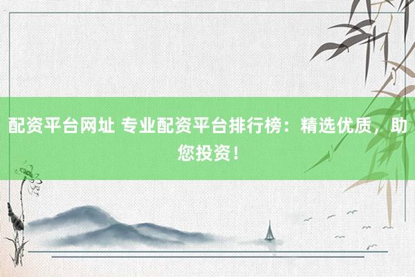 配资平台网址 专业配资平台排行榜：精选优质，助您投资！