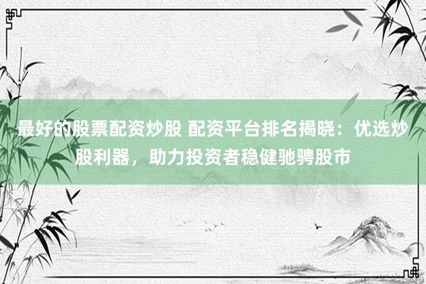 最好的股票配资炒股 配资平台排名揭晓：优选炒股利器，助力投资者稳健驰骋股市