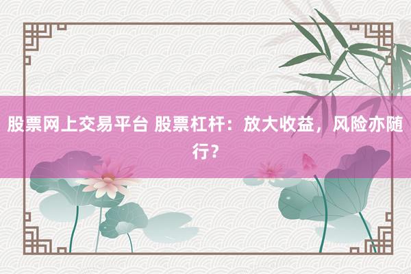 股票网上交易平台 股票杠杆：放大收益，风险亦随行？
