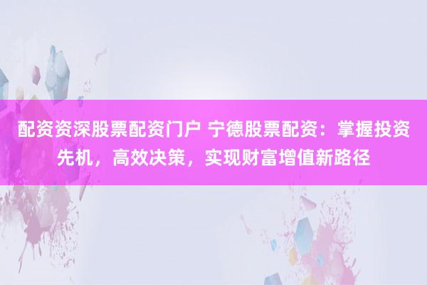 配资资深股票配资门户 宁德股票配资：掌握投资先机，高效决策，实现财富增值新路径