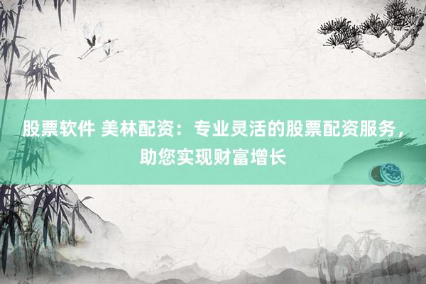 股票软件 美林配资：专业灵活的股票配资服务，助您实现财富增长